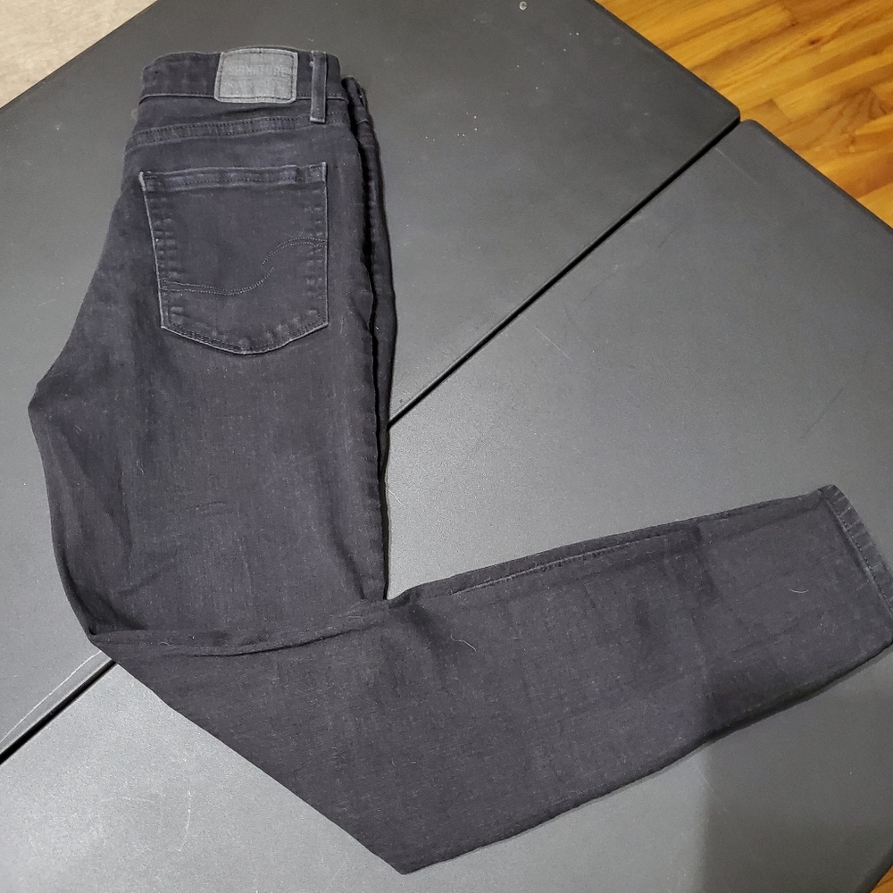 Levi Strauss Signature Black Mid Rise Skinny Jeans Womens 27 Stretch Denim